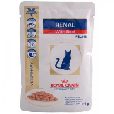    Royal Canin RENAL WITH BEEF FELINE 85 .