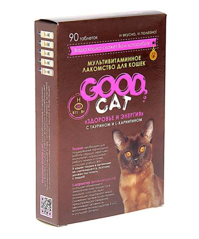 Витамины GOOD CAT таблетки для кошек здоровье и энергия 90 шт