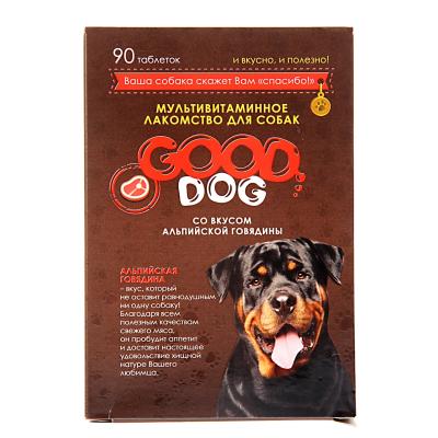 Витамины GOOD DOG таблетки для собак говядина 90 шт