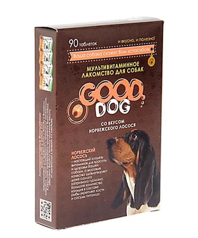 Витамины GOOD DOG таблетки для собак лосось 90 шт